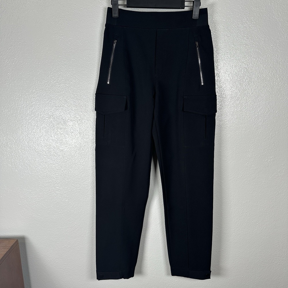 Athleta Endless‎ High Rise Cargo Pants Womens 2 Black Pockets Stretch Tapered